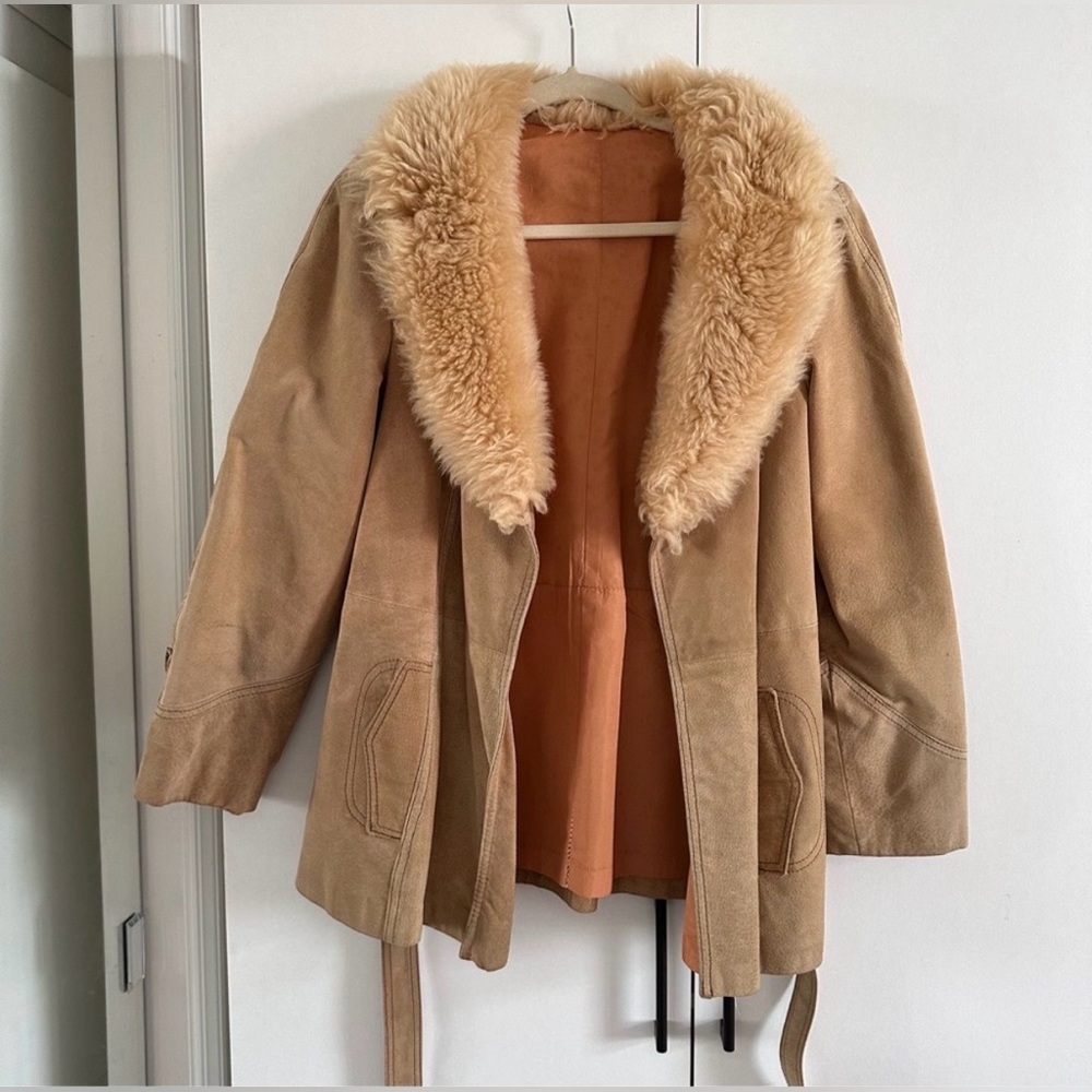 Vintage 1970’s Penny Lane Suede Coat w/Sheepskin Collar Women’s Size M- Pls Read - Picture 2 of 9